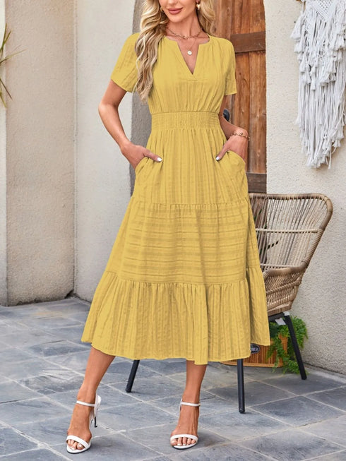 tiered-notched-short-sleeve-dress OhSoStyled at Sophia's Style-25